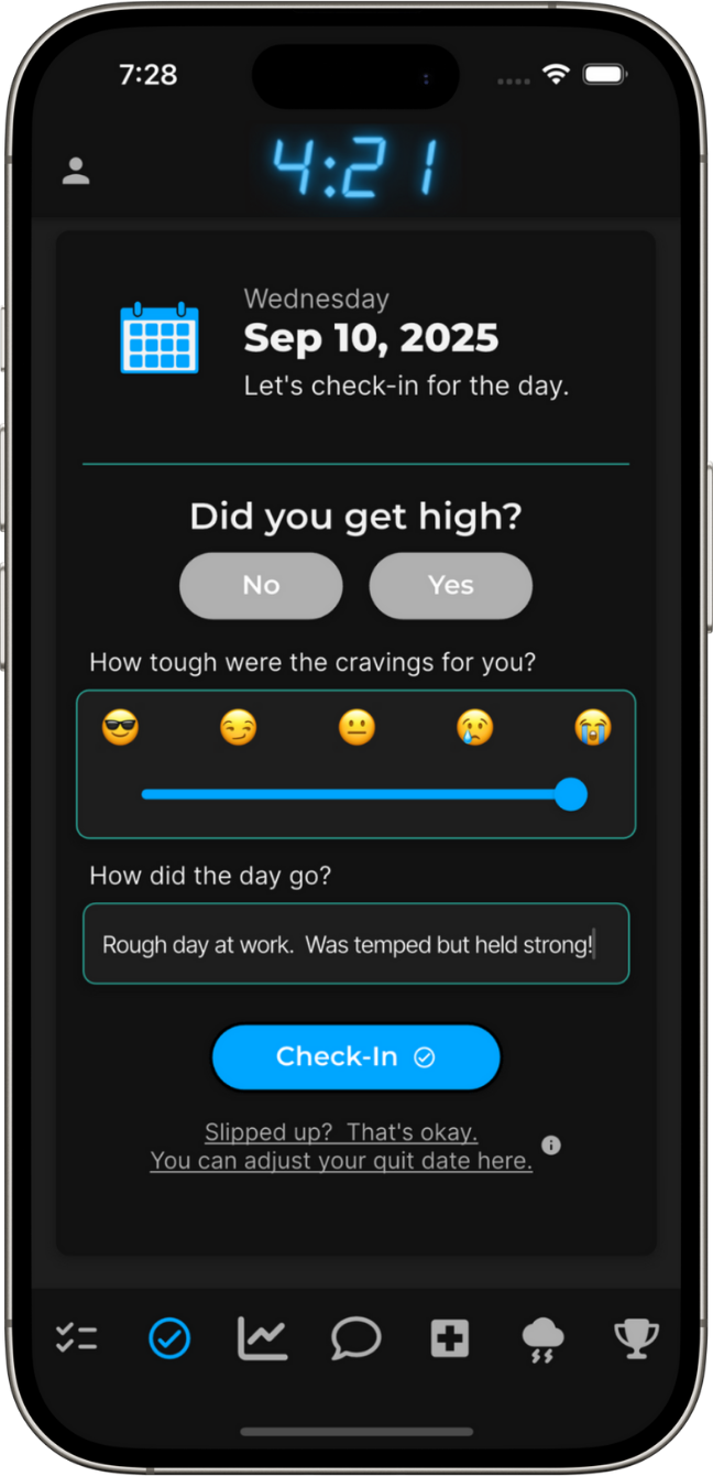 daily checkins weed-habit-tracking